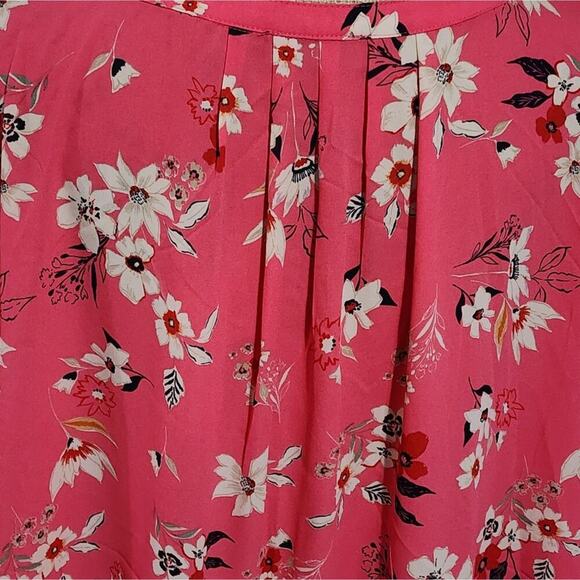 Tahari Tonal Pink Cherry Blossom V-Neck Blouse Plus Size 3X New! - Picture 4 of 8